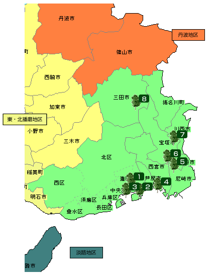 地図：神戸・阪神地区