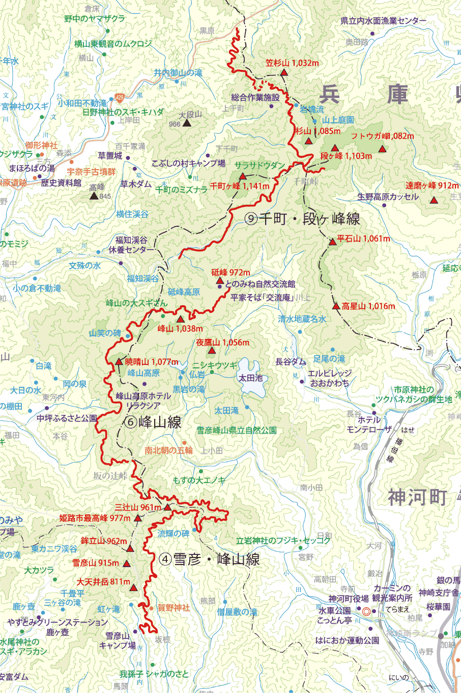 瀞川・氷ノ山線マップ