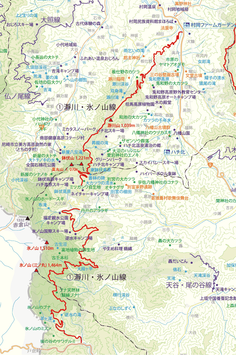 瀞川・氷ノ山線マップ